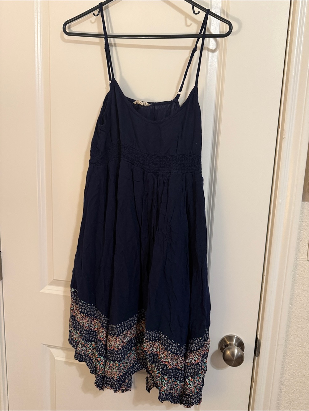 entro Navy Midi Dress with Floral Border